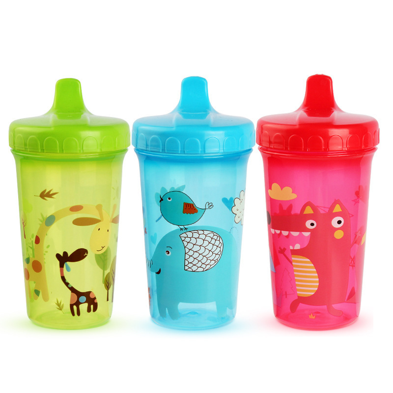 Cartoon duckbill cup, anti-drop baby drinking cup, children's summer water cup, large-capacity drinking cup, leak-proof plastic cup