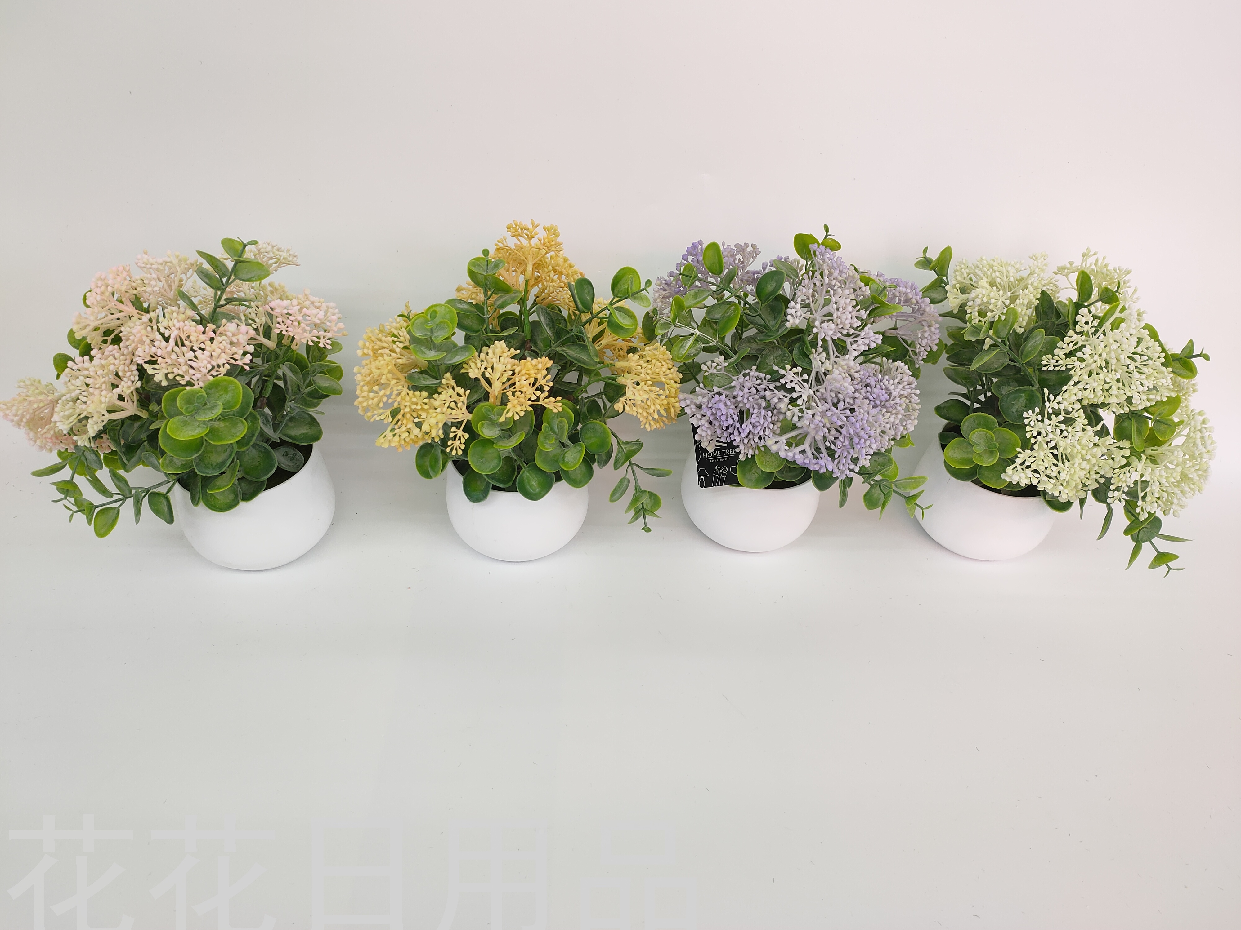 The new white pot of momordica fruit, especially gali and powder simulated flowers bonsai decoration fake flowers