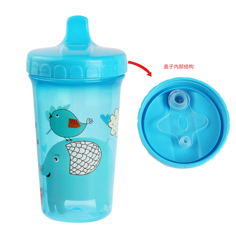 Cartoon duckbill cup, anti-drop baby drinking cup, children's summer water cup, large-capacity drinking cup, leak-proof plastic cup details Picture