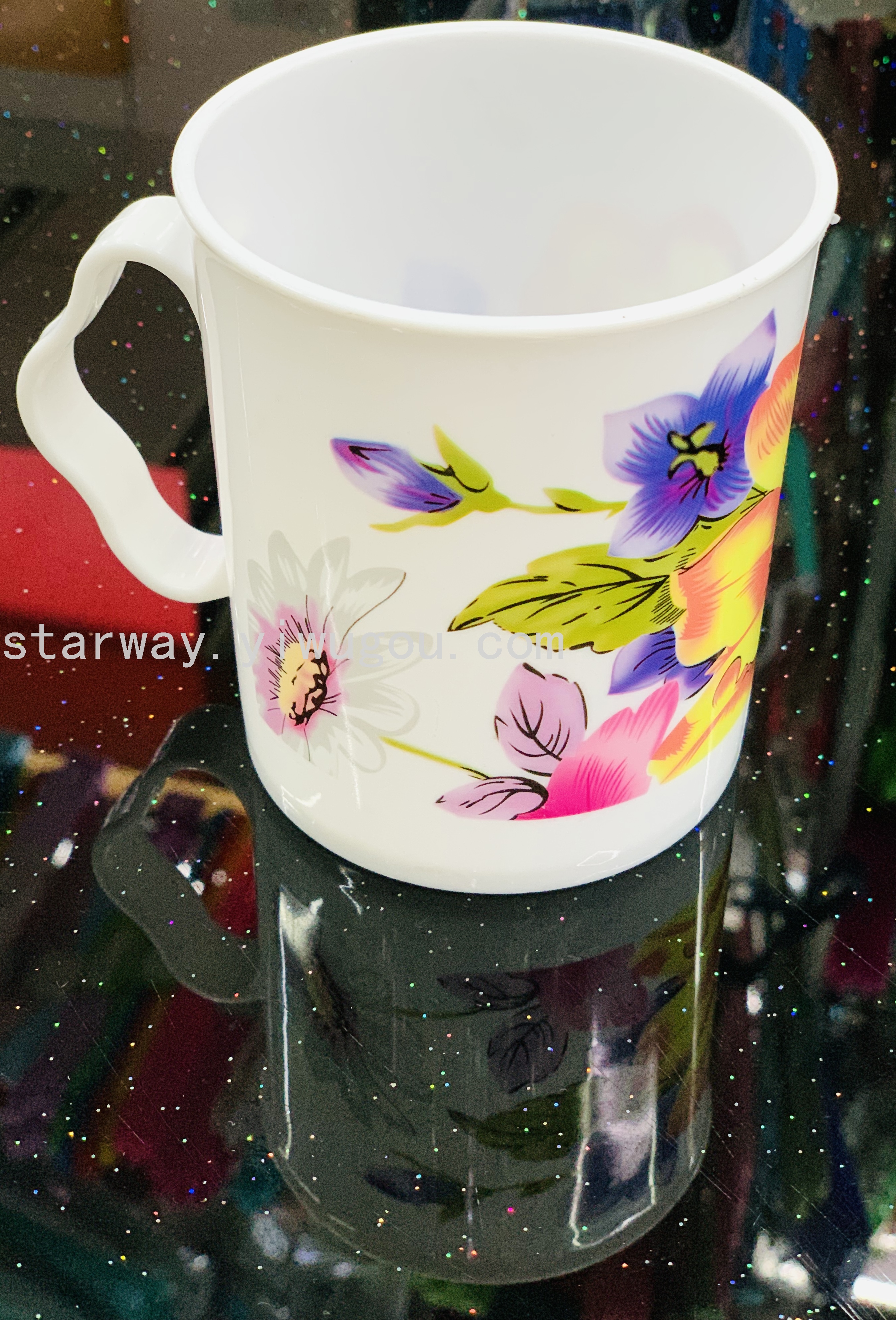 Juice cup, washbasin cup, plastic water cup, transparent plastic cup, cartoon plastic cup, mixed-color plastic cup details Picture
