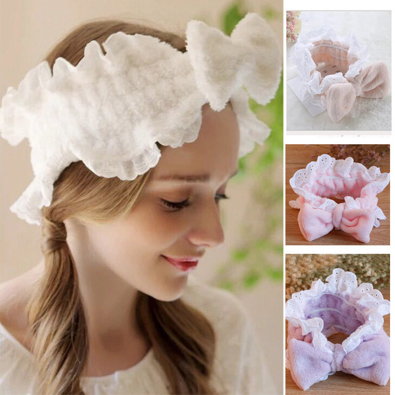 Japanese Ins Rabbit Lace Lace Bow Headband Super Fairy Net Red Headband Face Hair Headband