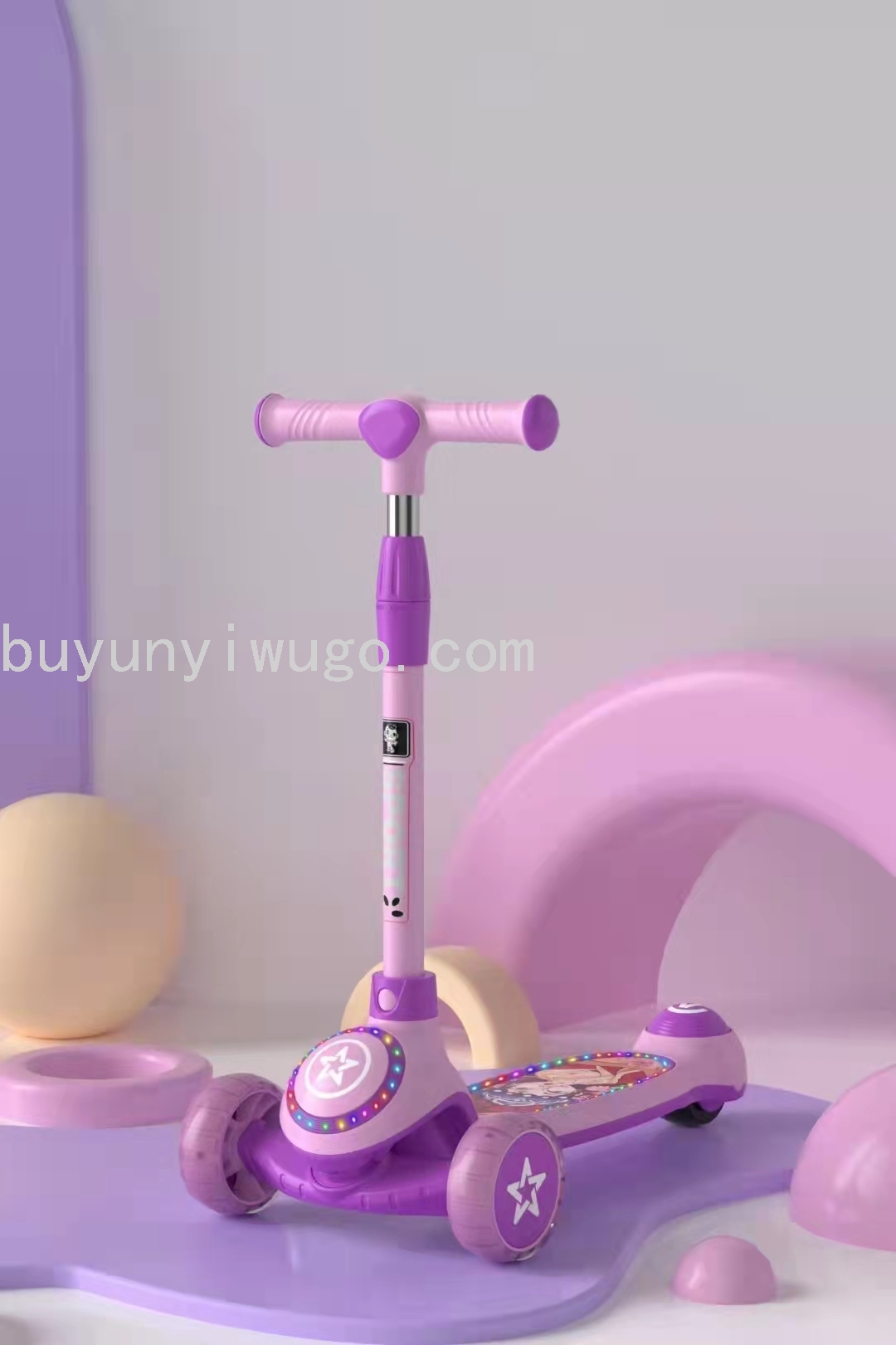 In 2022, the new children's scooter of Buyun, the Migo bike, features music wheels, lights and silent wheels details Picture