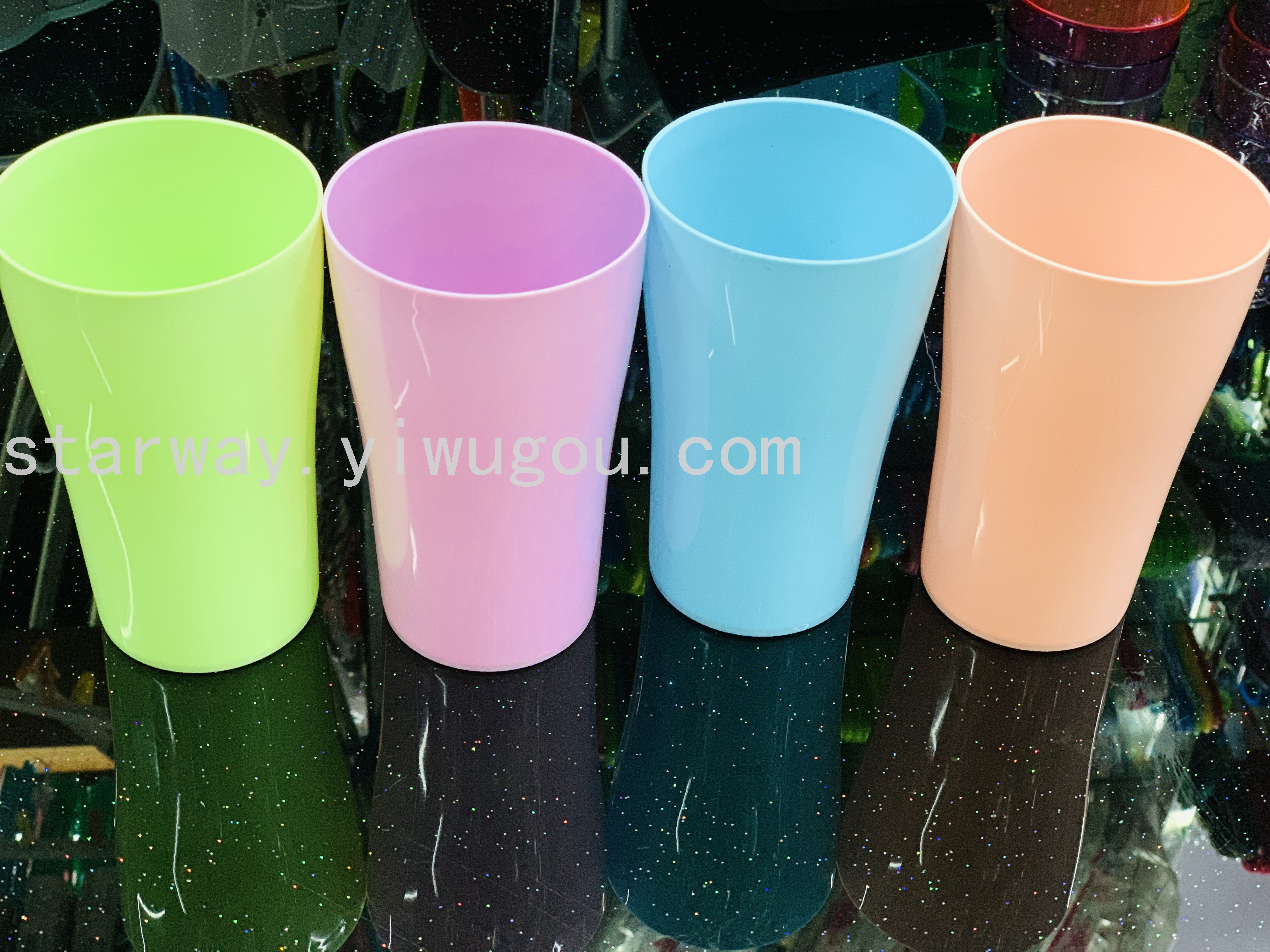 Juice cup, washbasin cup, plastic water cup, transparent plastic cup, cartoon plastic cup, mixed-color plastic cup Item Picture