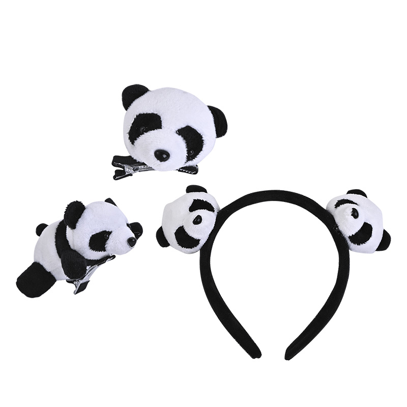 Xiao Zhan The Same Cute Cartoon Party Figure Panda Doll Plush Hair Circle Female Hair Accessories Panda Brooch Qian An Accessories 10980117002630914 Item Picture