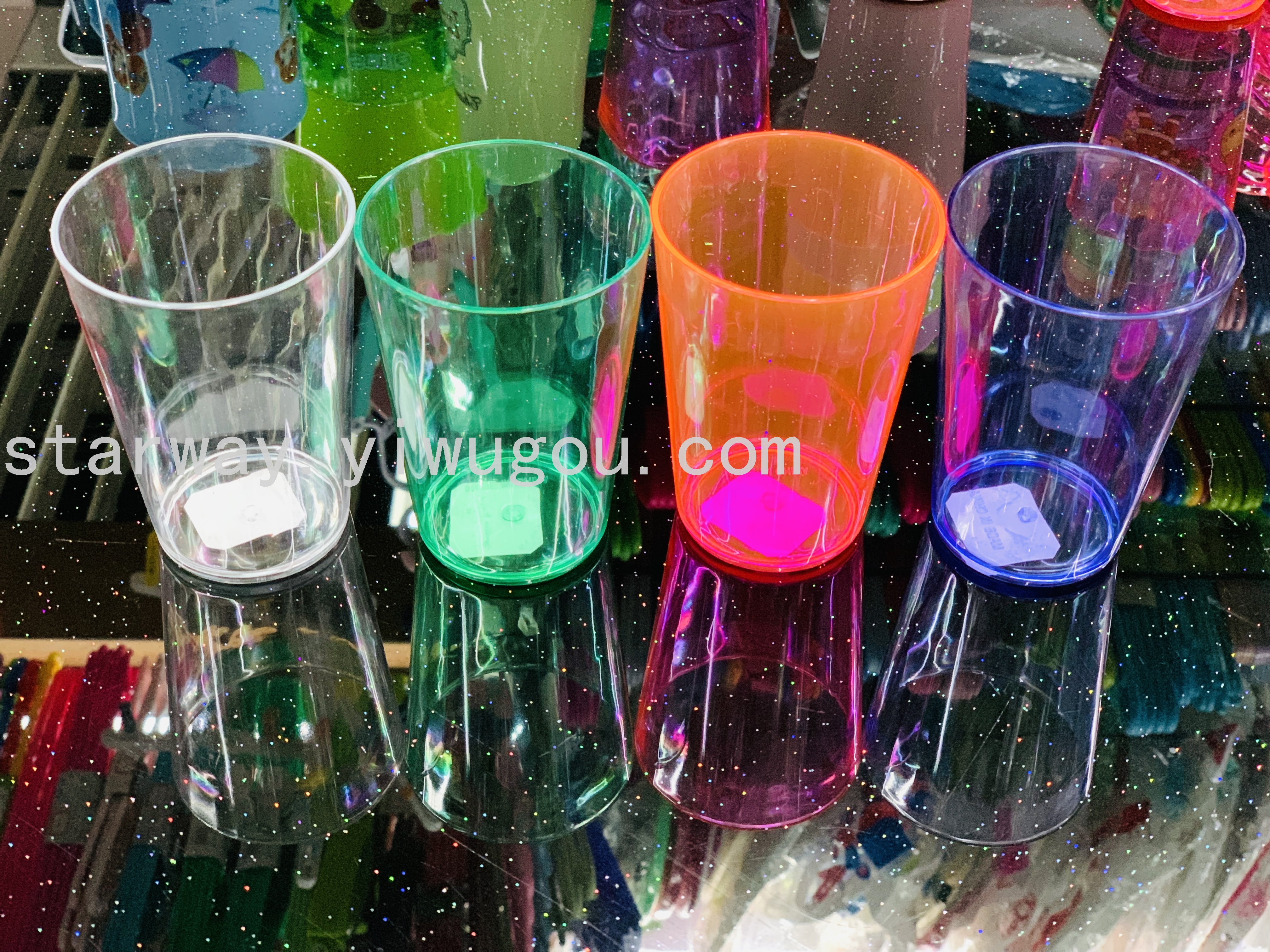 Juice cup, washbasin cup, plastic water cup, transparent plastic cup, cartoon plastic cup, mixed-color plastic cup Item Picture