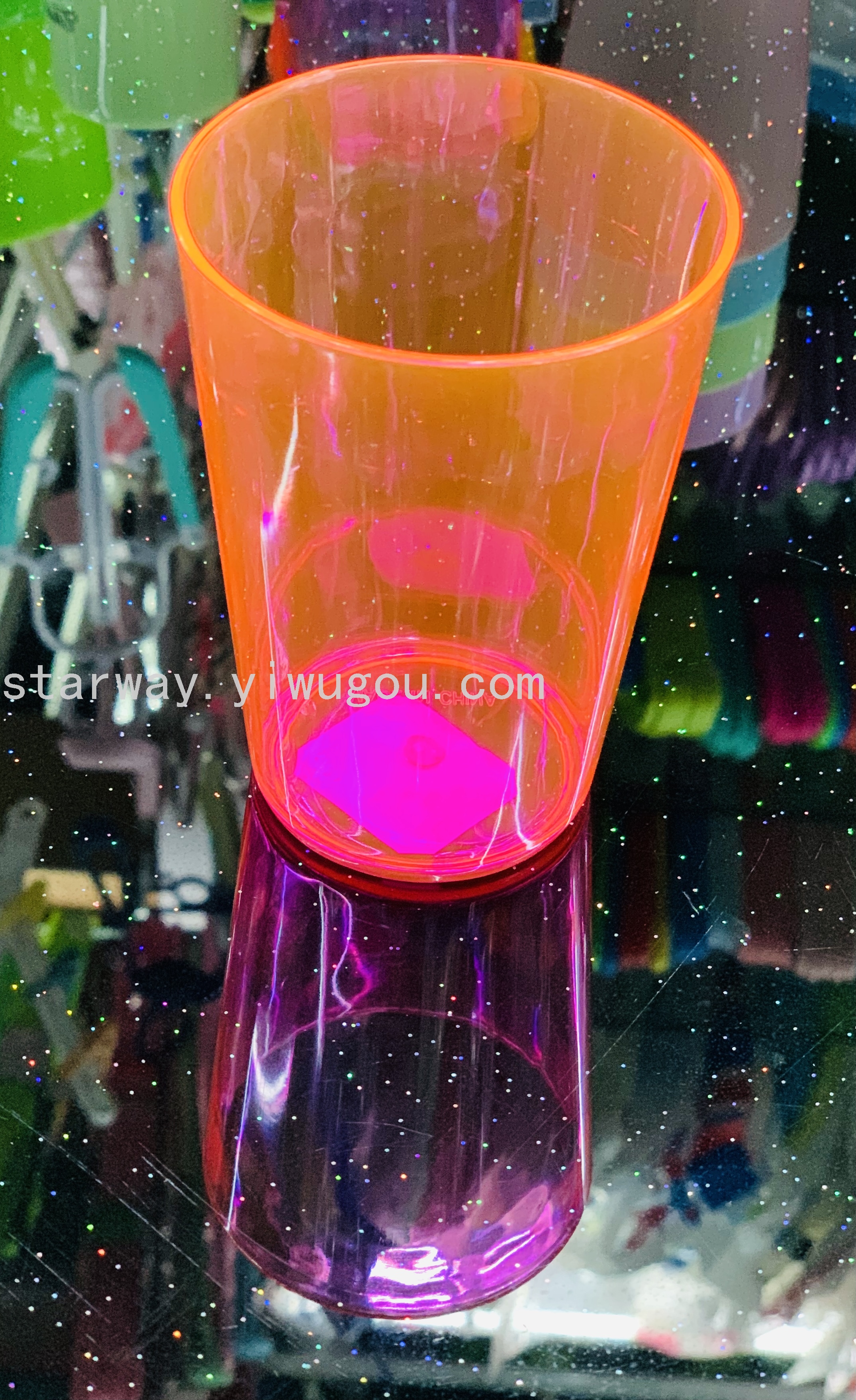 Juice cup, washbasin cup, plastic water cup, transparent plastic cup, cartoon plastic cup, mixed-color plastic cup details Picture