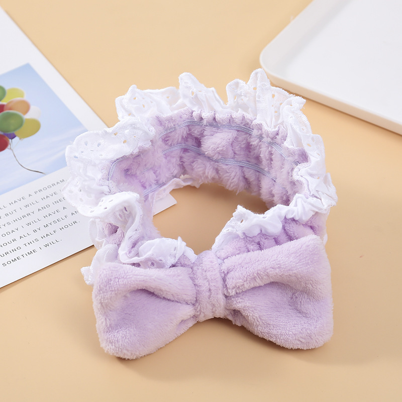 Japanese Ins Rabbit Lace Lace Bow Headband Super Fairy Net Red Headband Face Hair Headband Specification drawing