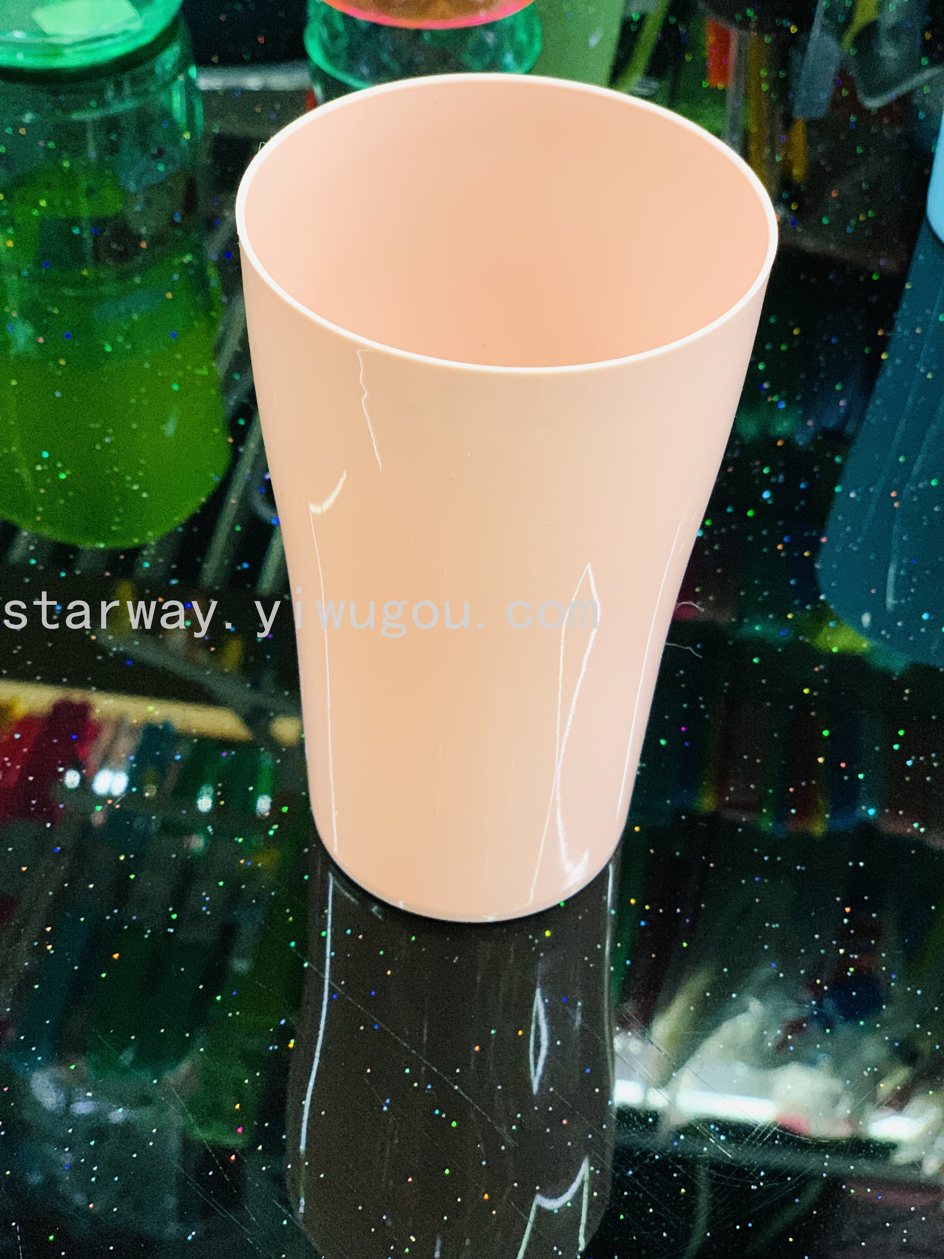Juice cup, washbasin cup, plastic water cup, transparent plastic cup, cartoon plastic cup, mixed-color plastic cup details Picture