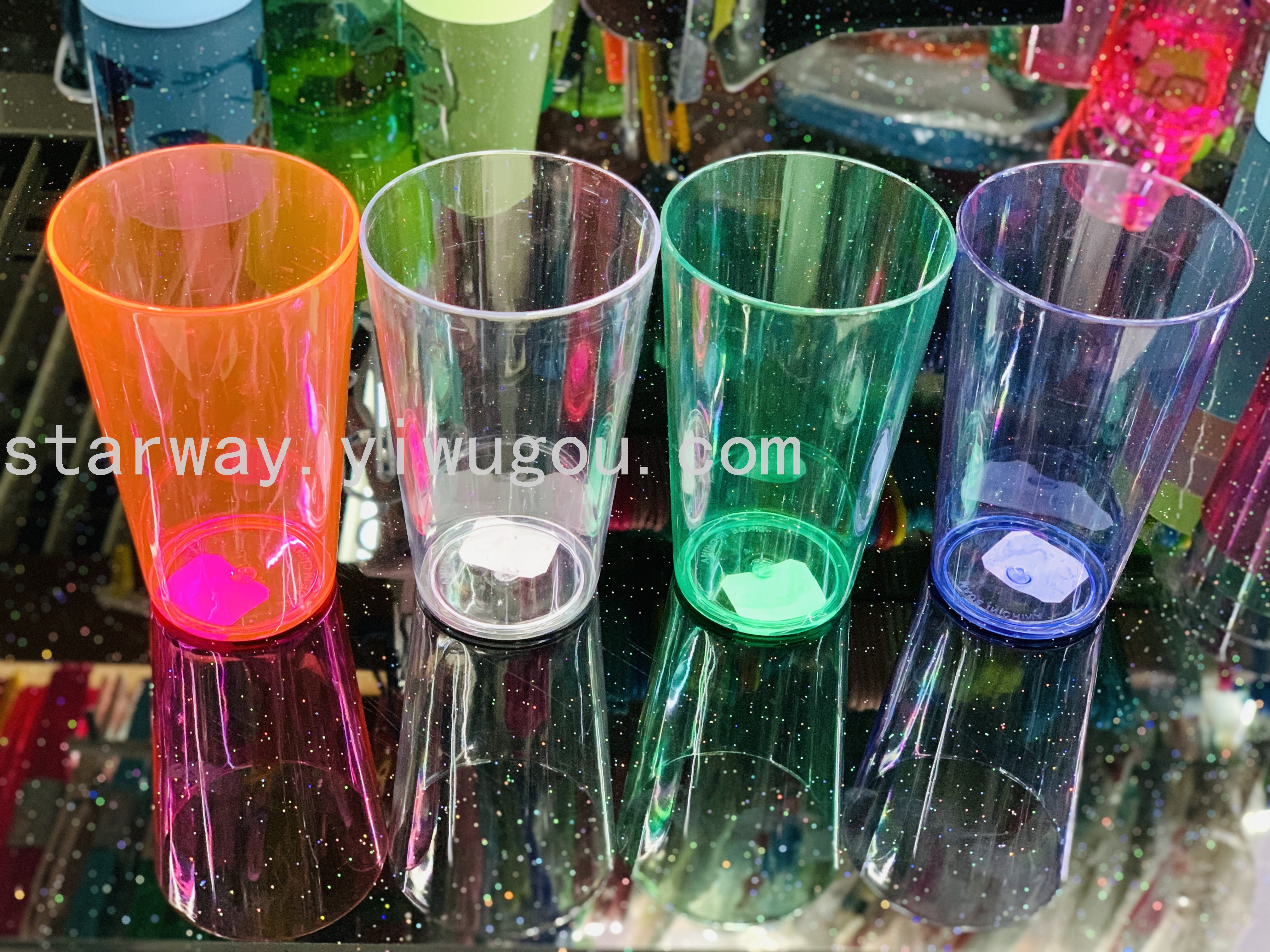 Juice cup, washbasin cup, plastic water cup, transparent plastic cup, cartoon plastic cup, mixed-color plastic cup Item Picture