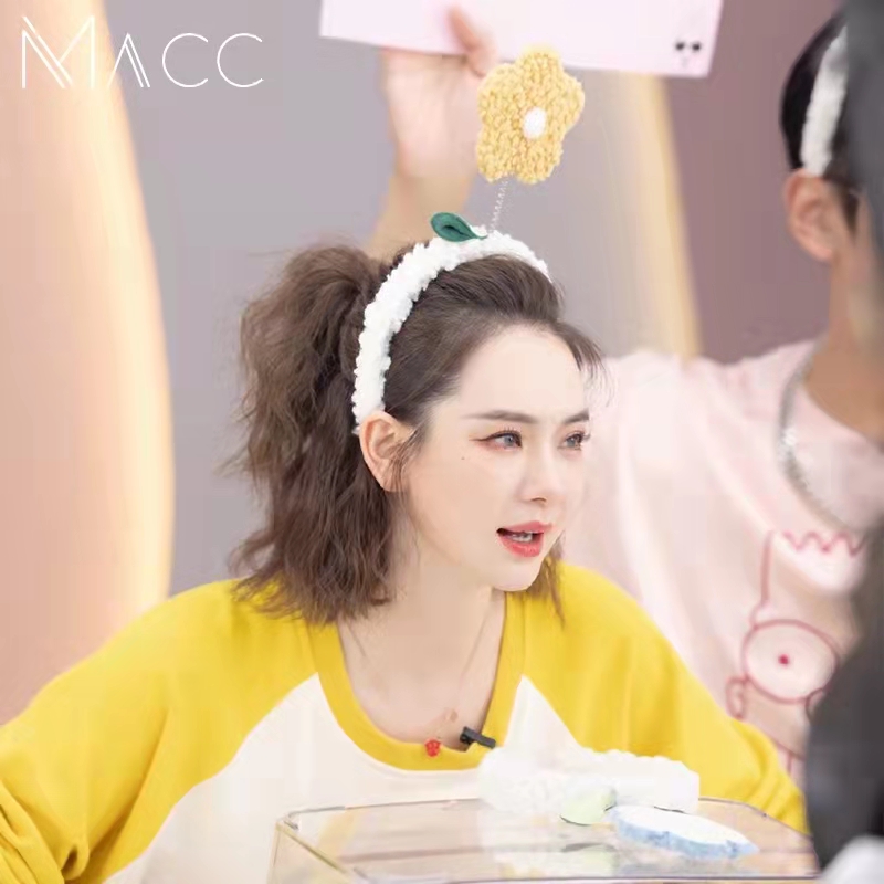 Lamb Plush Lovely Little Flower Headband Japan And South Korea Sun Flower Face Wash Makeup Off Non-Slip Headband Pressure Hair Clip Hair Accessories Qian An Accessories 10980117002511414
