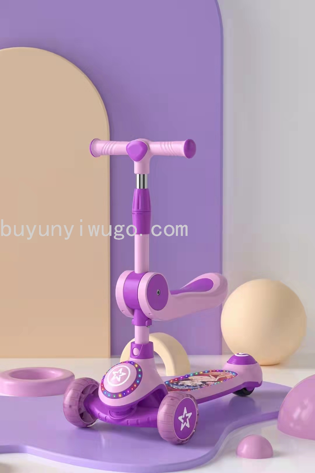 In 2022, the new children's scooter of Buyun, the Migo bike, features music wheels, lights and silent wheels Application Scenario