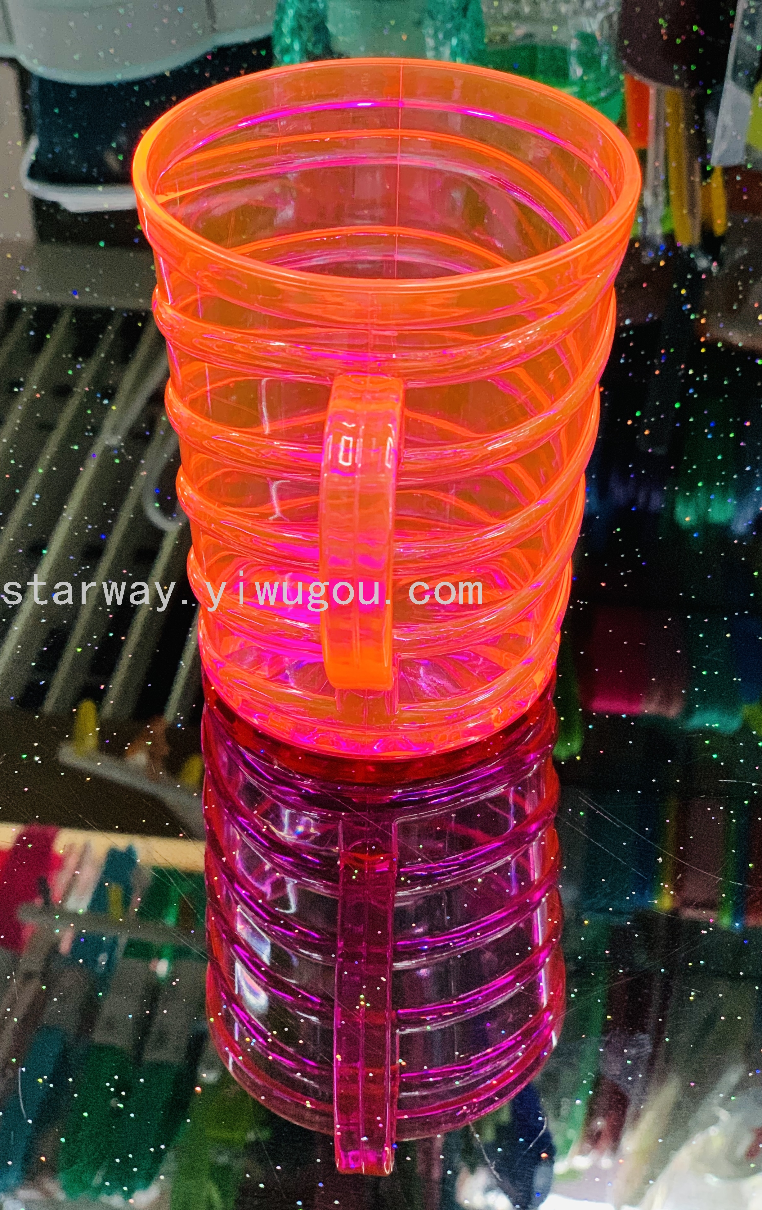 Juice cup, washbasin cup, plastic water cup, transparent plastic cup, cartoon plastic cup, mixed-color plastic cup details Picture