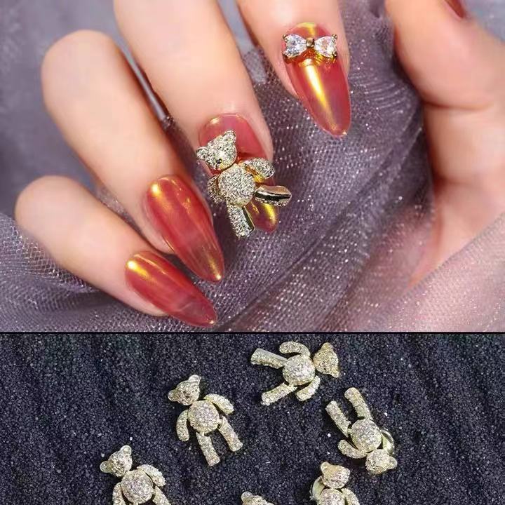 New nail accessories Mechanical activity Metal bear accessories Metal Bear DIY nail drill nail accessories