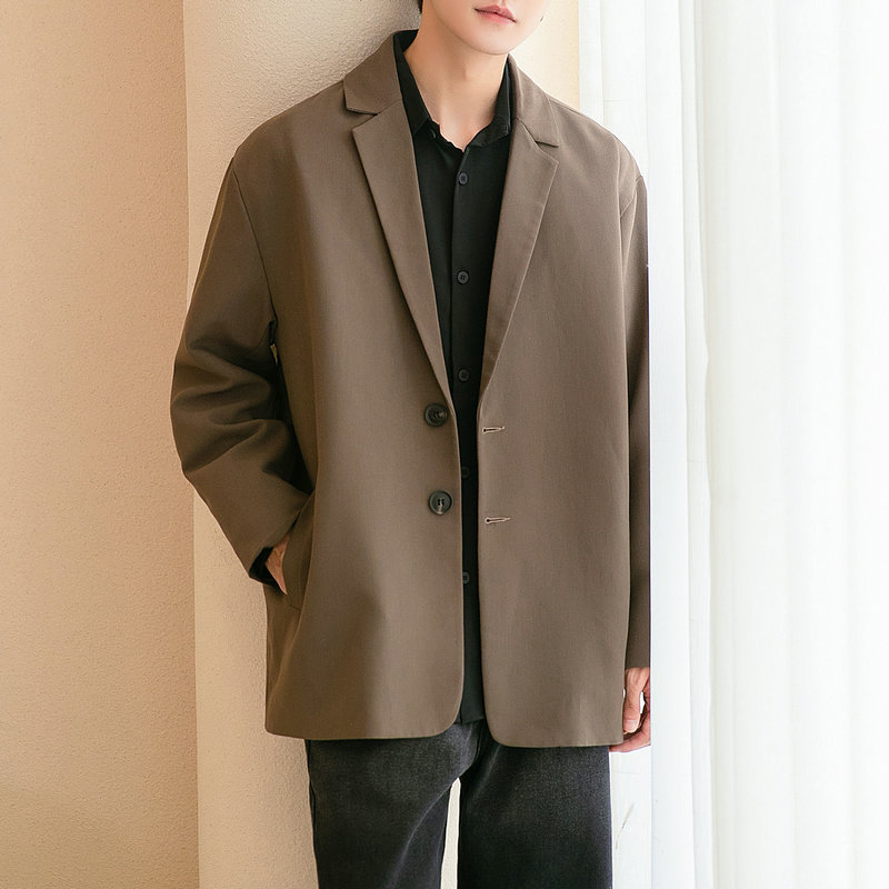 British wind handsome black small suit men loose Hong Kong wind jacket yuppie suit leisure large size trend generation