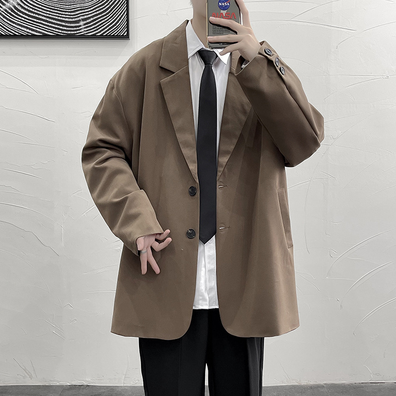 New small suit male Korean version of the tide brand couple coat DK uniform summer solid color jacket loose leisure suit tide