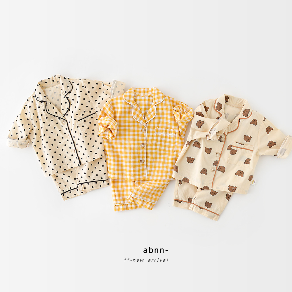 Yueji Clothing spring 2022 new children's suit Huzhou Korean girls long sleeve home clothes two-piece set