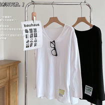 New Japanese sweet cotton 2022 women's oversized long-sleeve T bottom shirt in early spring