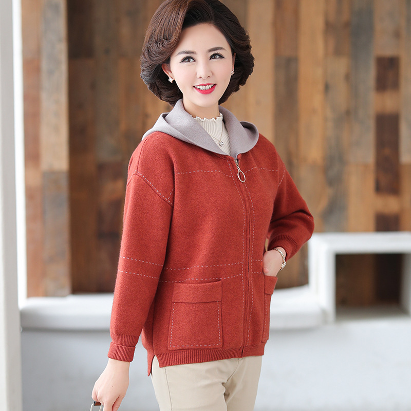 Middle-aged mother spring coat western style clothes spring and autumn women's fashion thin sweater 2022 new