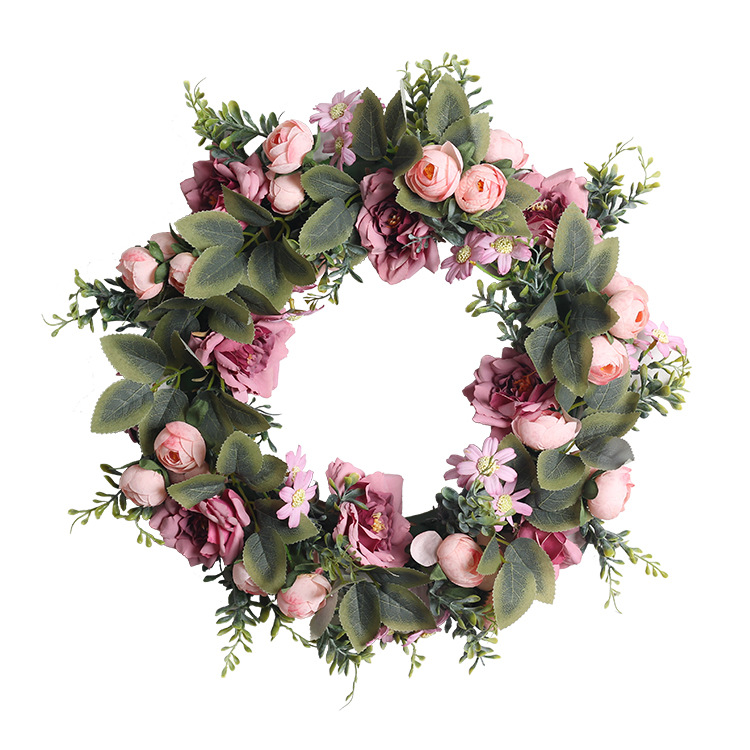 Factory wholesale of simulated eucalyptus garland decoration, venue setting props, wreaths, grass rings, door knockers and pendants
