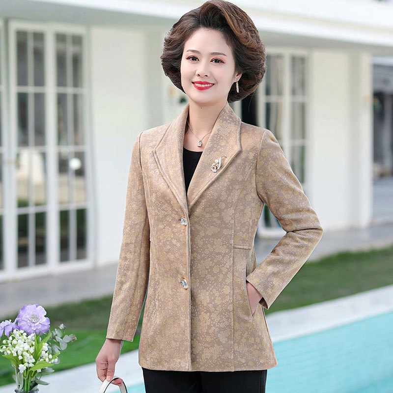Mother loaded spring and autumn coat female thin middle-aged spring small suit western style middle-aged and elderly new spring jacket 2022