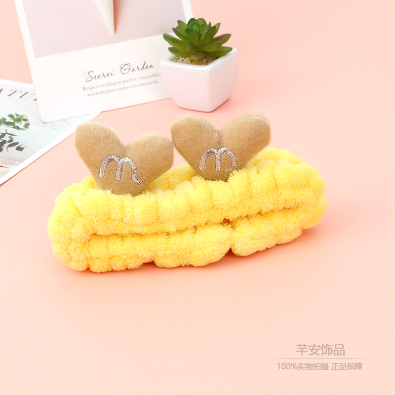 Korean Cute Cartoon English Letters Deer Horns Headband Girl Makeup Remover Face Wash Headband Sweet Creative Headband Item Picture