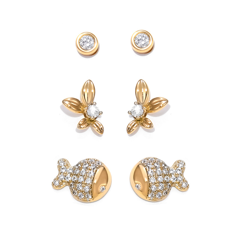 Xuping Jewelry Cartoon Cute Stud Set, European and American simple ins style small, exquisite and sweet student earrings Item Picture