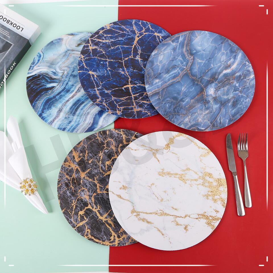 Fashion marbling decoration plate plate plate plate plate hotel wedding placemat plate plate plastic plate electroplating process plate