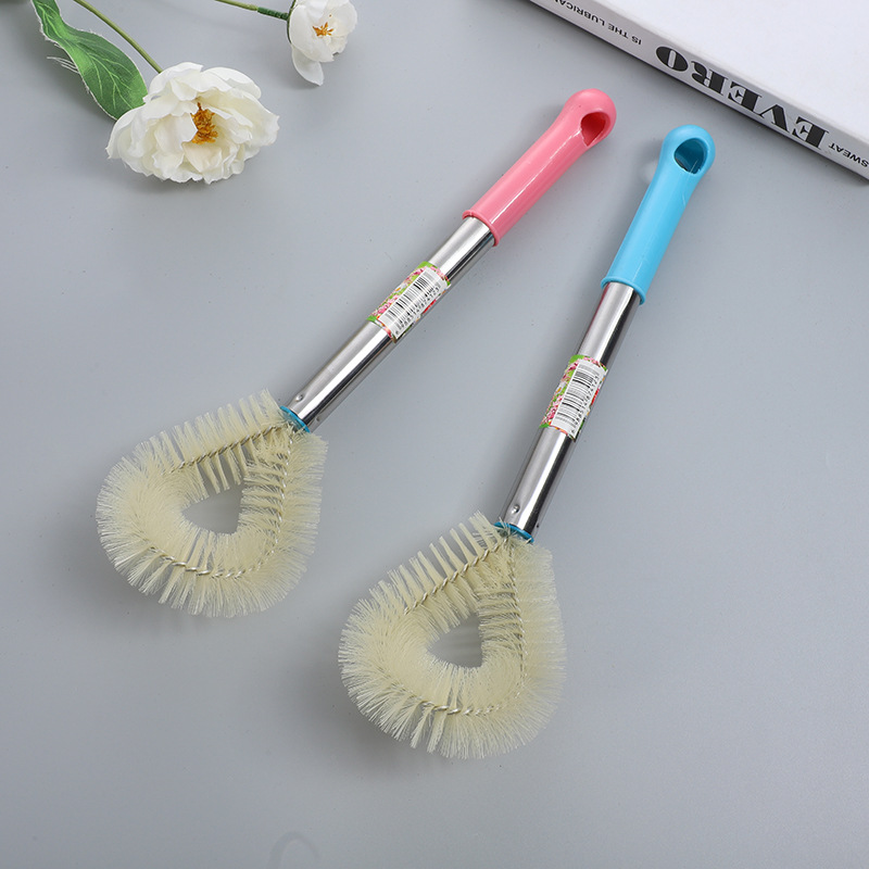 Long-handled stainless steel handle cleaning brush, household non-stick oil pan brush wholesale two-yuan store supply