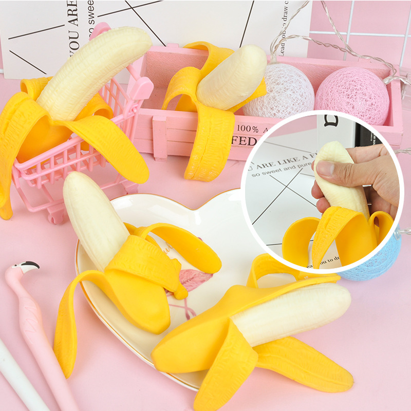 Amazon exploded a decompression simulation banana children's toys wholesale peeling banana vent fruit toys pinched joy