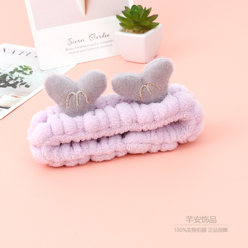 Korean Cute Cartoon English Letters Deer Horns Headband Girl Makeup Remover Face Wash Headband Sweet Creative Headband Specification drawing