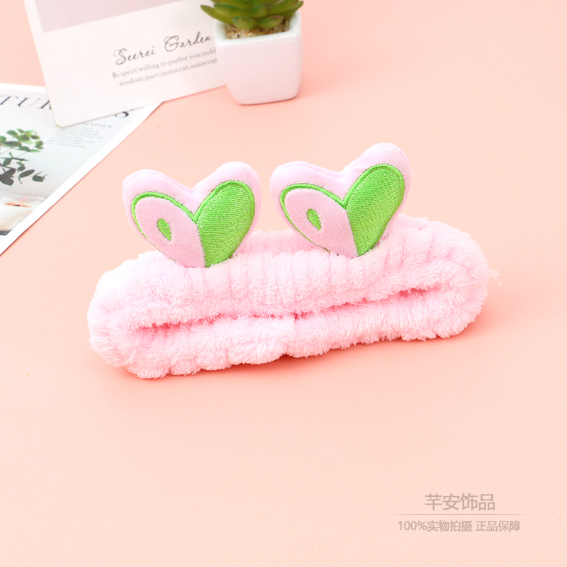 Korean Three-Dimensional Antler Love Headband Sports Face Wash Headband Cute Cartoon Girl Plush Headband Wholesale Specification drawing