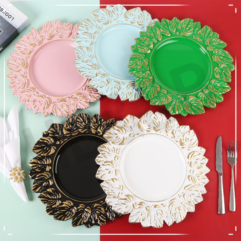 Retro Roman decoration plate plate plate plate plate hotel wedding placemat plate plate plastic plate electroplating process plate