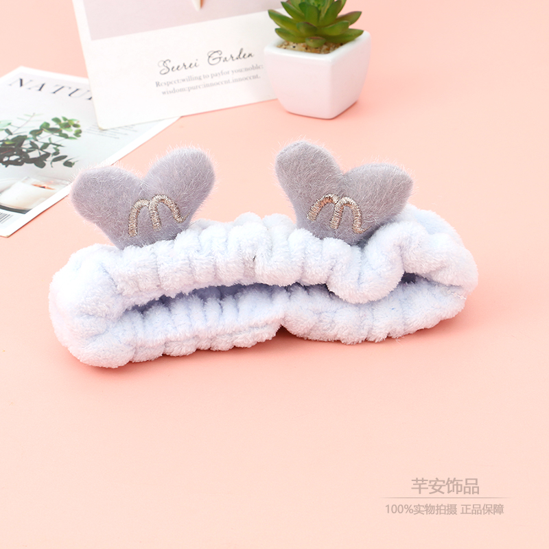 Korean Cute Cartoon English Letters Deer Horns Headband Girl Makeup Remover Face Wash Headband Sweet Creative Headband details Picture