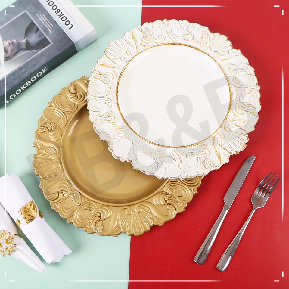 Ancient Roman decoration plate plate plate plate plate hotel wedding placemat plate plate plastic plate electroplating process plate thumbnail