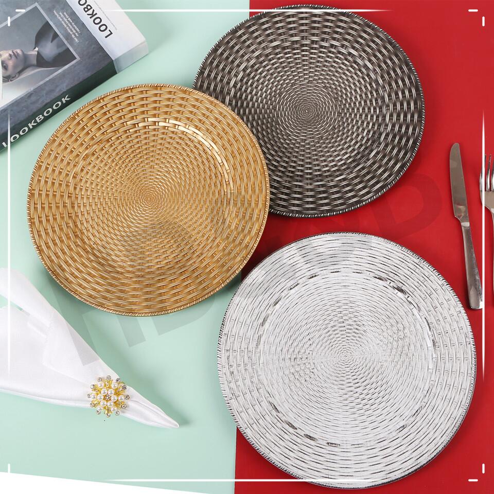 Fashion do old decoration plate plate plate plate plate hotel wedding placemat plate plate plastic plate electroplating process plate