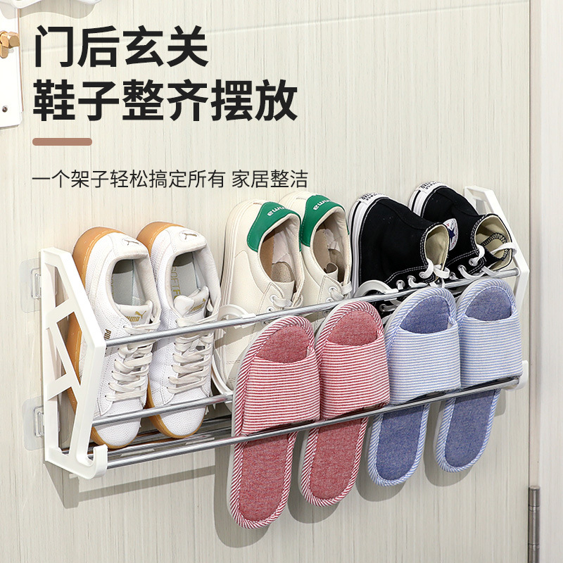 Y109-5501免打孔门后简易鞋架组装鞋架浴室拖鞋架壁挂置物架