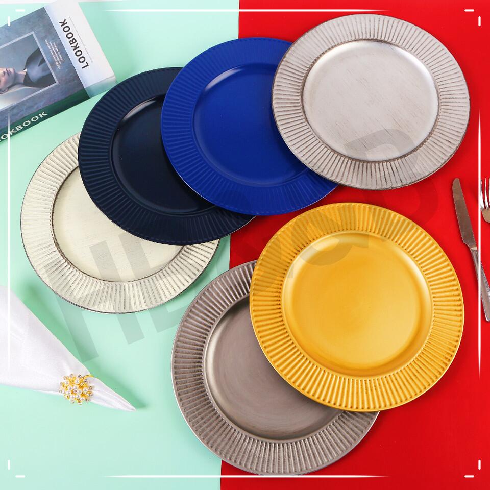 Fashion decoration plate plate plate plate plate hotel wedding placemat plate plate plastic plate electroplating process plate