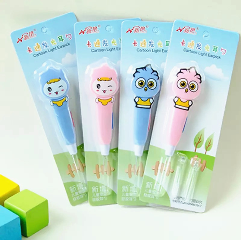 Manufacturers direct electronic luminous ear scoop MB-A1688 cartoon bright ear scoop tweezers set wholesale two yuan shop
