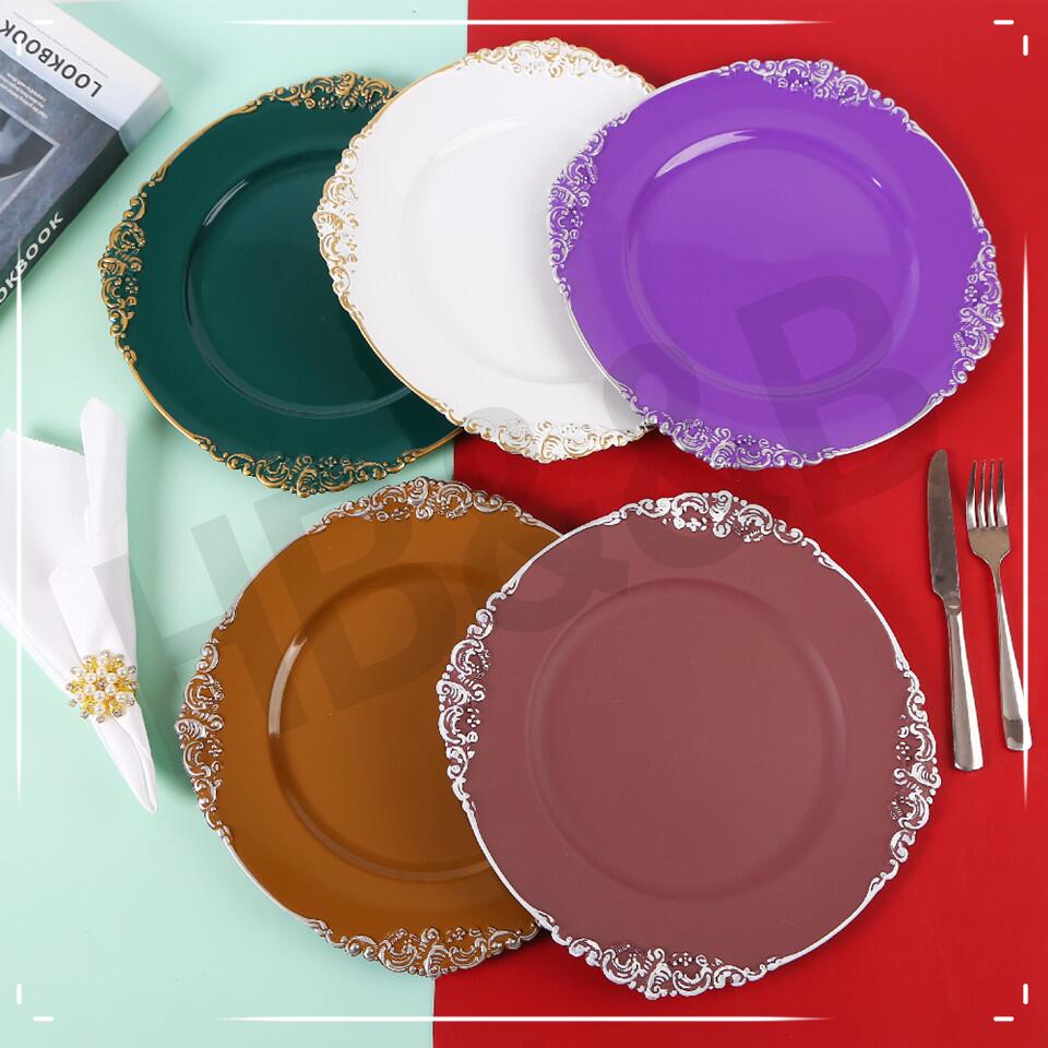 Retro Roman decoration plate plate plate plate plate hotel wedding placemat plate plate plastic plate electroplating process plate