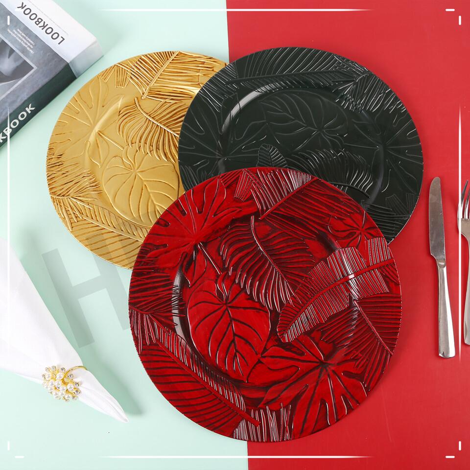 Fashion decoration plate plate plate plate plate hotel wedding placemat plate plate plastic plate electroplating process plate
