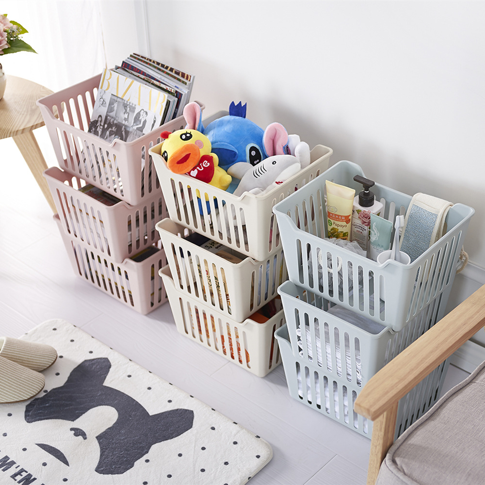 J25-5700 hot multi-functional superimposed desktop storage basket debris basket Plastic basket bathroom household storage basket