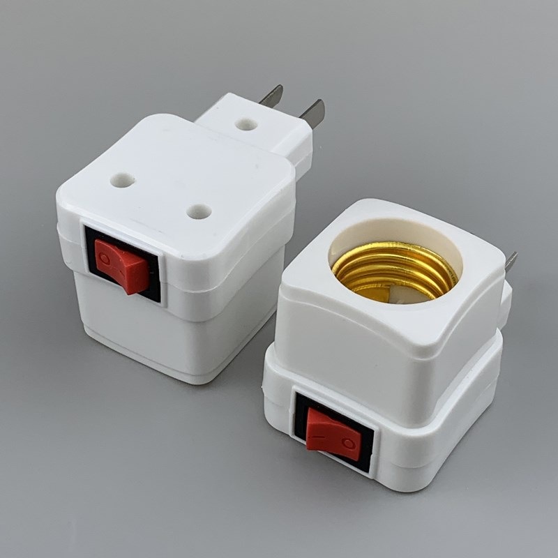 Manufacturer's switch lamp head, screw socket, plug-in night light with switch, adapter lamp head wholesale, 2 yuan details Picture