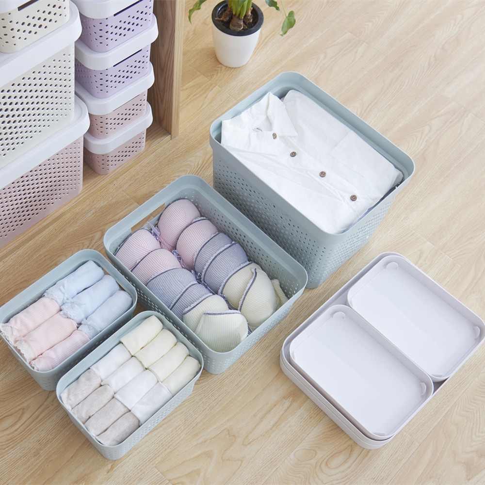J25-6101 storage box, organizing clutter, storage basket, storage box, kitchen plastic box, stackable and combinable basket wholesale details Picture