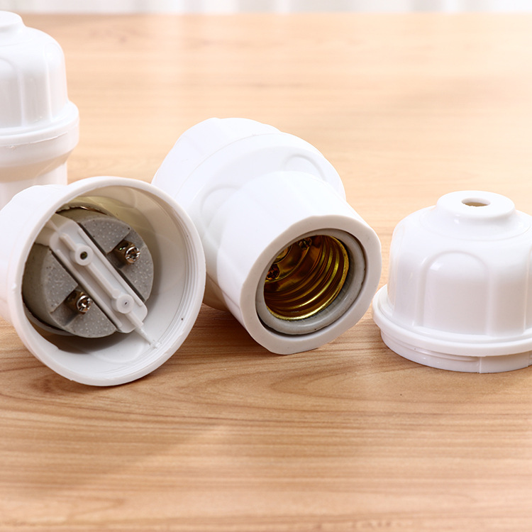 Ceramic e27 lamp cap threaded type high-temperature resistant e27 ceramic lamp cap and lamp base manufacturer direct supply lighting accessories 2-yuan store details Picture