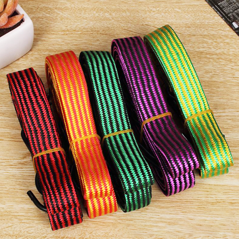 2-yuan store 1.5-meter colored flat binding bike rope, bicycle and motorcycle elastic binding strap, luggage rope and fixed strap details Picture