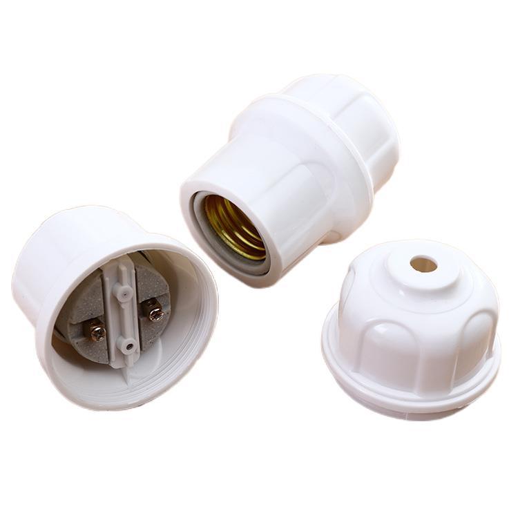 Ceramic e27 lamp cap threaded type high-temperature resistant e27 ceramic lamp cap and lamp base manufacturer direct supply lighting accessories 2-yuan store Item Picture