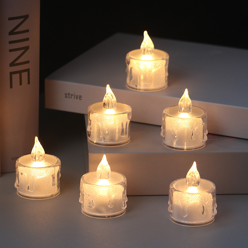 Cross-border exclusive supply of smokeless led electronic candle lamps wholesale, transparent small tea wax, Christmas, birthday, proposal decoration