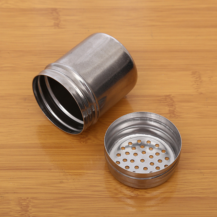 Stainless steel seasoning box, seasoning jar, toothpick tube, powder bucket, Sichuan pepper and pepper jar, sprinkling bottle, pepper bottle, barbecue supplies Application Scenario