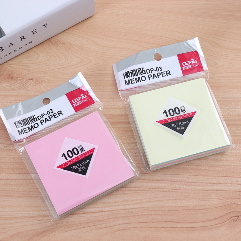 厂家直供办公彩色便签本便利贴记事贴便签纸100张 创意文具