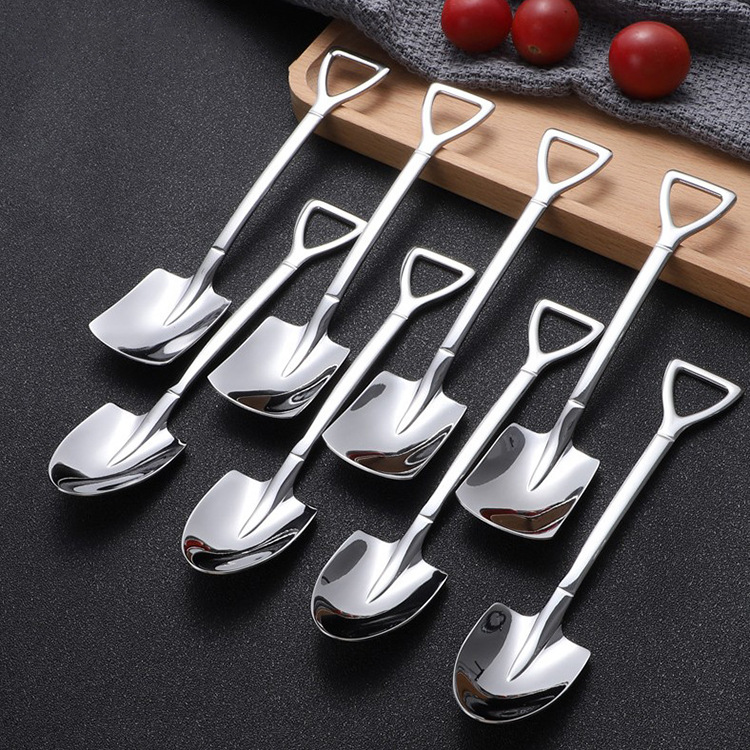 Stainless steel shovel spoon, retro internet-famous tableware, watermelon ice cream, honey gift, creative and personalized spoon details Picture